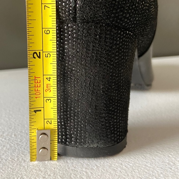 Stuart Weitzman Ankle Boots- Black Leather Mid Height Block Heel- Size 7.5 - Picture 10 of 10